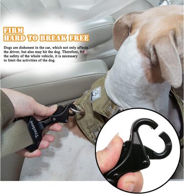 Безпечний поводок для собак з пряжкою, сумісний з усіма авторемнями, для нашийника/шлейки, TLM1993 фіолетовий (TLM1993--чорний)