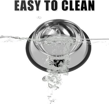 Набір з 2 неслизьких мисок для котячого корму з нержавіючої сталі, міцні, об'єм 200 мл, знімний гумовий дно, легко миються, гарний колір