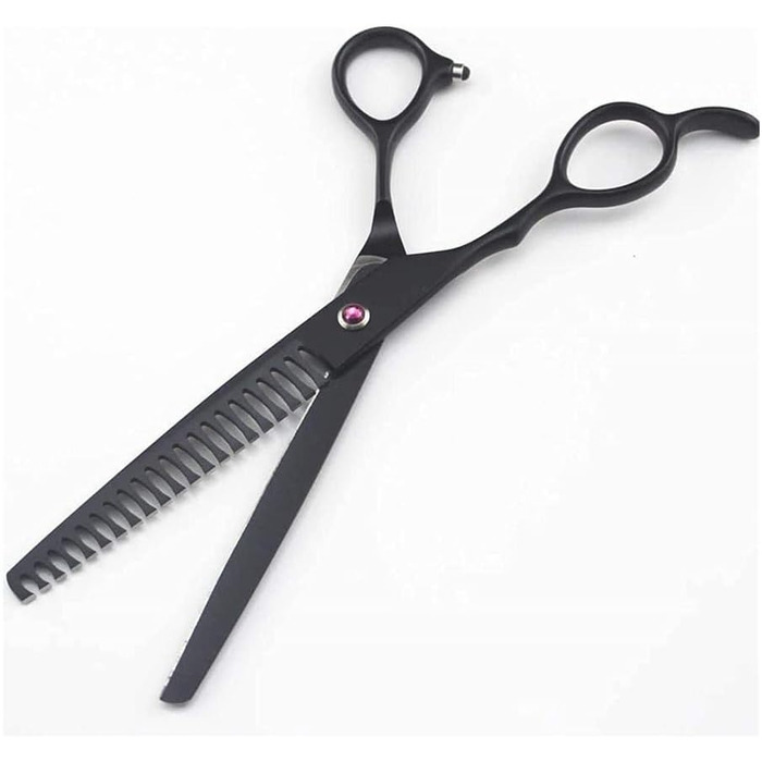 Професійна ножиці для собак, вигнуті ножиці для грумінгу, набір інструментів для догляду за шерстю собак, чорний, 7 дюймів