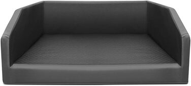 Преміум лежанка для собак Mayaadi-Home XL, 110x90x38 см | Лежанка в авто для собак з захисною ковдрою | Лежанка в багажник з штучної шкіри | Чорно-темно-сірий колір