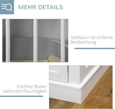 Клітка для собак PawHut, собача будка з 3 дверцятами, переноска для собак, будиночок для маленьких собак до 10 кг, білий колір, 78 x 53 x 59,3 см