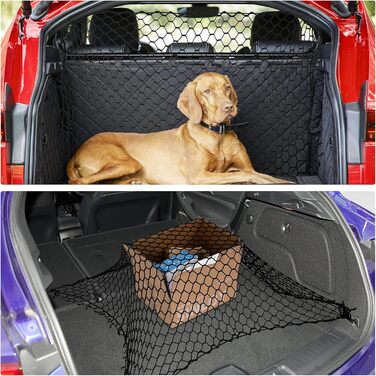 Сітка-перегородка для багажника автомобіля: безпечна сітка для собак, універсальний захист для домашніх тварин, 130 x 90 см
