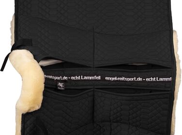 Підкова Engel Reitsport для конкурного та тренувального верхового лицеміря, чорна, з наповнювачем та овечкою, розмір Medium