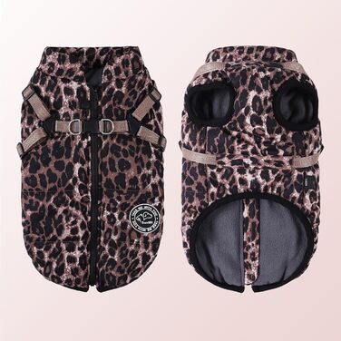 Теплий зимовий одяг для собак Avlot: куртка з флісу, водонепроникна, для холодної погоди (XXL, Коричневий)