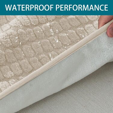 Водонепроникний коврик для собак H.Versailtex, 80 x 100 см, для собак та котів, бежевий