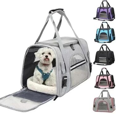 Автомобільний лежак для собак, переноска-рюкзак для тварин з м'яким бавовняним матрацом, безпечна для подорожей, сітчаста переноска для собак (Blue)