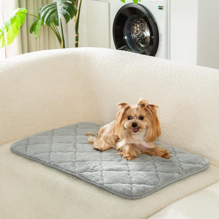 М'який килимок для собак, тепла ковдра для котів та собак, 75 x 50 см, M, м'яка підкладка, можна прати в пральній машині, неслизький, багатофункціональний, сірий