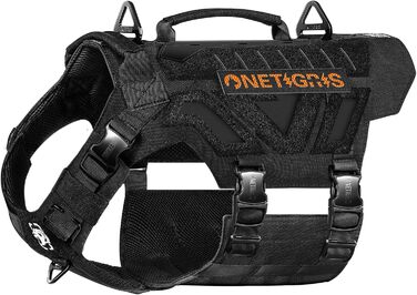 Тактична шлейка для собак OneTigris X Armor з металевою пряжкою і D-кільцем, лазерне різання, жилет із двома ручками для середніх і великих собак