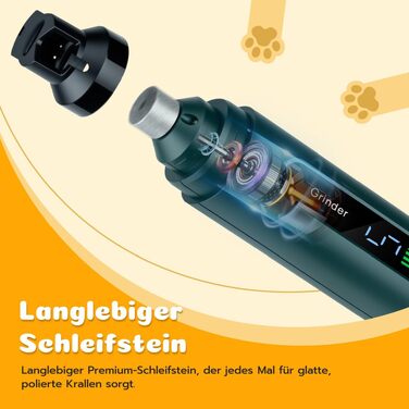 Електрична машина для стрижки кігтів собак Wigearss, 5 рівнів швидкості, з LED-підсвіткою для великих, середніх та малих собак