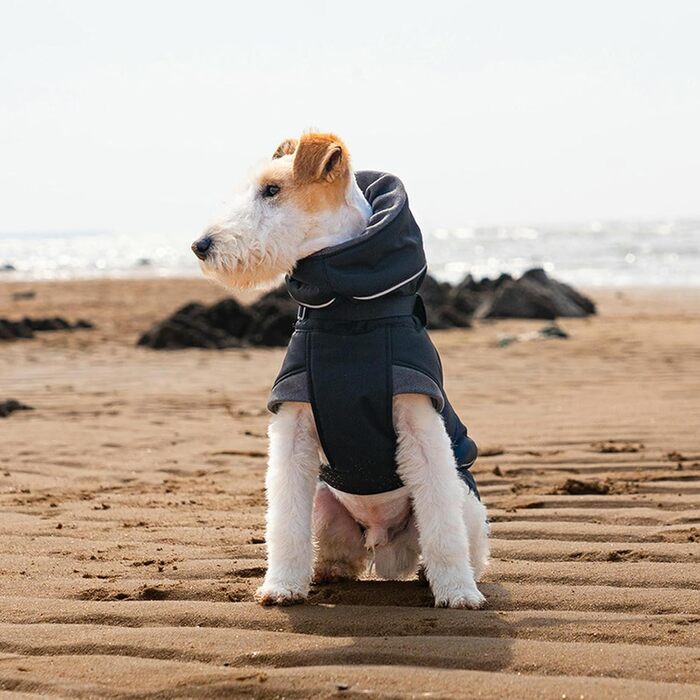 Тепла зимова жилетка для собак Wintermante, флісова підкладка, захист від снігу, кріплення для шлейки, чорний, XL