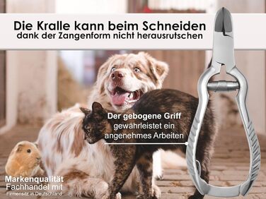 Професійний триммер для кігтів собак та котів Kraftvolle Krallenschneider з нержавіючої сталі, 14 см, з амортизуючою пружиною та блокуванням