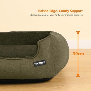 Ліжко для собак, м'яке, знімний чохол, сірий, 90 x 75 x 25 см / 120 x 90 x 30 см (оливковий)
