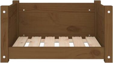 vidaXL Ліжко для собак з масиву дерева, медово-коричневе, 55,5x45,5x28 см, дерев'яний диванчик для собак