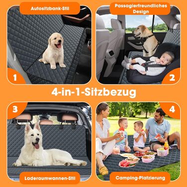 Автоматичний килимок для собак у машину JOEJOY, 137x120 см, чорний/сірий (захист від подряпин, вологості)