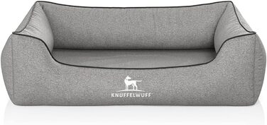 Ортопедичне ліжко для собак Knuffelwuff Amelie велюр, знімний чохол, 85x63 см, сіре, для малих, середніх і великих порід