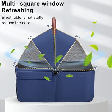 Дитяча та собача коляска 2-в-1 Lolyiawa, складна, з кошиком та тримачем для напоїв, блакитна