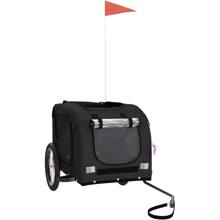 Фастнайти велосипедний причіп для собак чорного та сірого кольорів. Причіп для велосипеда, вантажний причіп, транспортний причіп. Максимальне навантаження 45 кг (чорний)