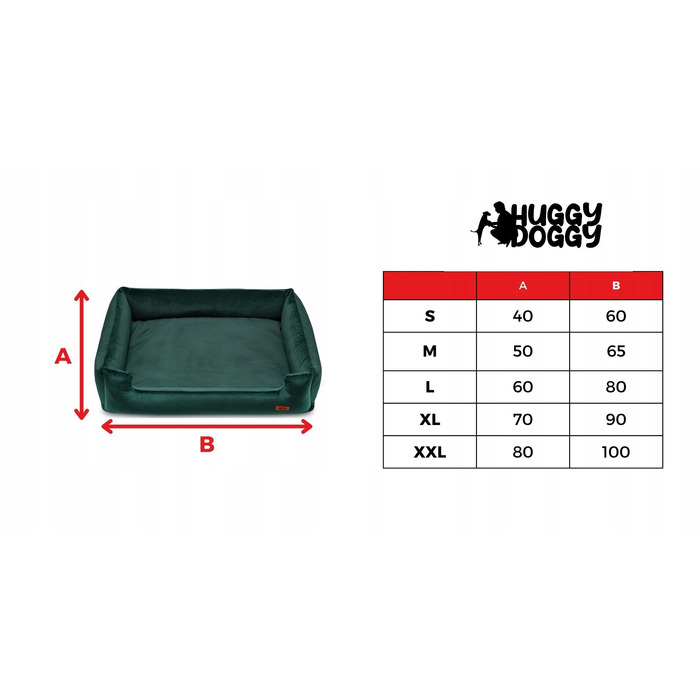 Велюрова лежанка для малих собак Huggy Doggy (зелена), розмір M — для ши-тцу, пуделя, йоркширського тер'єра