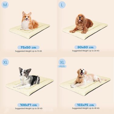 Крісло-ліжко для собак середніх порід Baodan, 90x60 см, миється, з антиковзною основою, бежеве