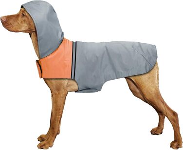 Водонепроникна куртка-дощовик для собак, велика, з капюшоном та світловідбиваючими смугами