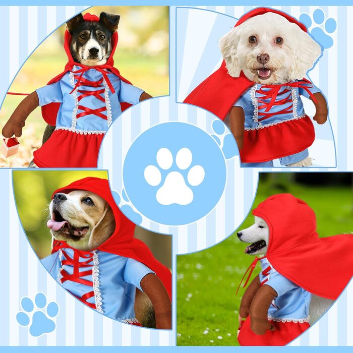 Костюм для собак Huhumy Rotkäppchen на Halloween, милий, кумедний косплей, одяг для собак маленьких, середніх та великих (S, Neck Length:11.8', Chest Girth:16.9')
