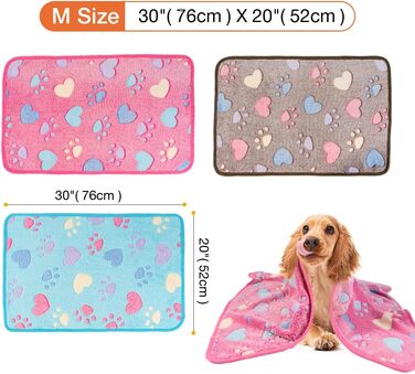 М'яка ковдра для домашніх тварин - ковдра для собак, котів, маленьких цуценят. Миюча, тепла, сердечка (Medium)