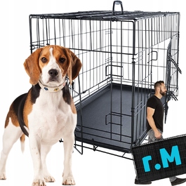 Клітка для середніх собак Oh!dog зі сталі з порошковим покриттям, 46 x 75 x 52 см