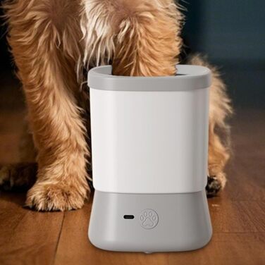 Автоматичний мийник лап для собак | Анти-розбризкування, 2 швидкості, портативний, для малих, середніх та великих собак (сірий)