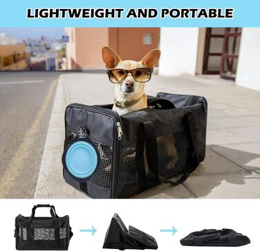 Транспортний бокс для котів та собак BYZESTY, складаний, з мискою, 42 x 27 x 28 см