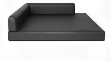 Крісло-ліжко для собак Mayaadi-Home Eck, чорне, 90x120x10 см, з штучної шкіри, м'яке, для дому