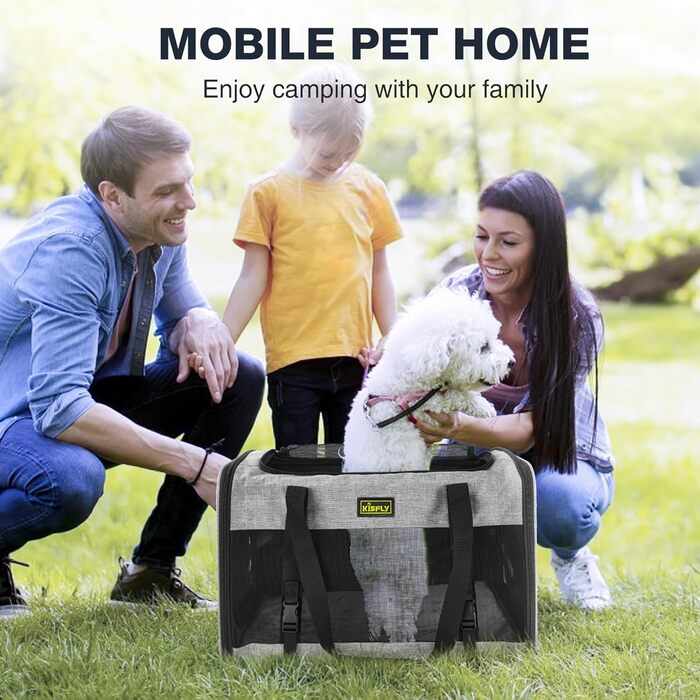 Транспортувальна сумка для тварин, схвалена TSA, сіра, 43.2 x 27.9 x 24.1 см, для котів та собак до 5.4 кг, з туалетом для котів