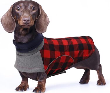 Водонепроникна зимова куртка для маленьких собак, мініатюрний джек-рассел, куртка для собак з отвором для повідка, ідеальна для прогулянок, походів, кемпінгу, червоний клітка, розмір XS