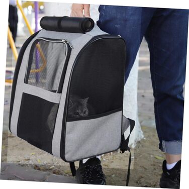 Рюкзак-переноска для котів Garvalon з дихаючого Оксфорду, великої місткості, практичний, для транспортування котів та маленьких домашніх тварин, з боковими кишенями, зручний та міцний для подорожей