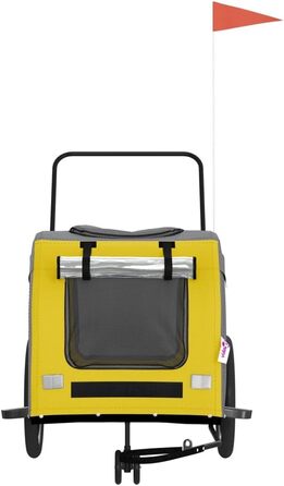 Причіп для велосипеда для собак жовтого та сірого кольорів Oxford-Gewebe та заліза LH16839