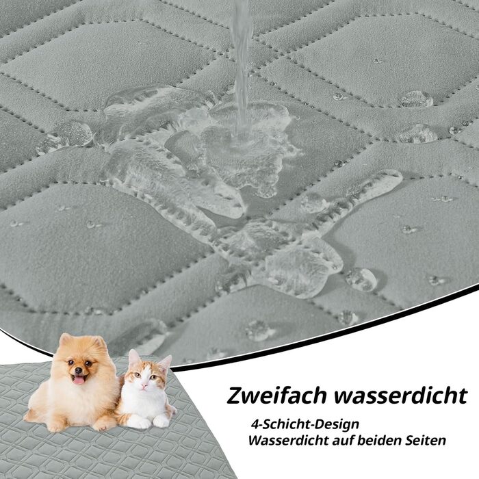 Водонепроникний килимок для собак Homaxy, двосторонній, для відпочинку вдома та на вулиці, 130x100 см / 203x173 см, сірий+темно-сірий