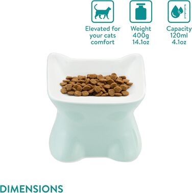 Набір мисок для котів Navaris 2 шт. - Підвищені миски з кераміки - Миски для їжі та води, придатні для миття в посудомийній машині