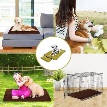 Водонепроникний килимок для собак Zjyufy, флісовий, для дому та вулиці, туристичний, складаний, для малих, середніх та великих собак, зелений