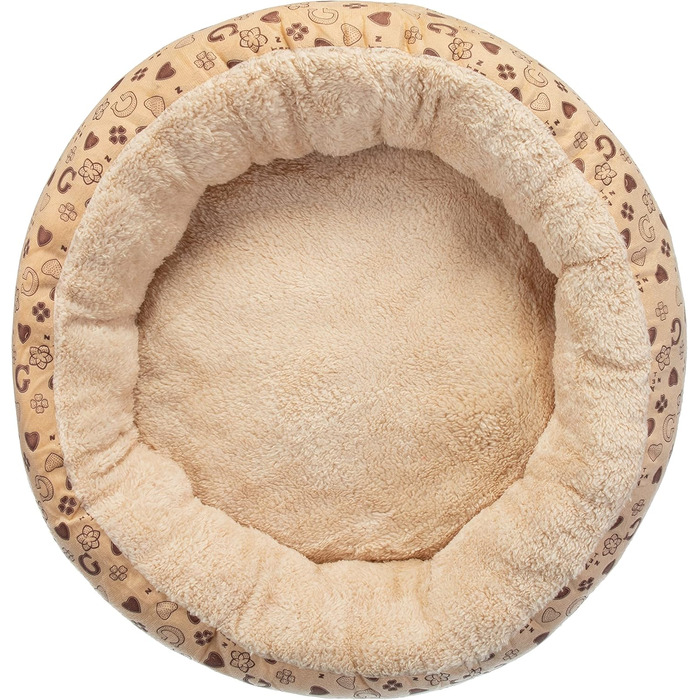 Килимок для тварин Brandsseller, Ø 50 см, м'який, з подушкою, для котів та собак, бежевий