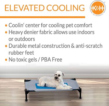 Кiмнатне охолоджувальне ліжко для собак K&H Pet Products Coolin' - середній розмір, 81x64x18 см