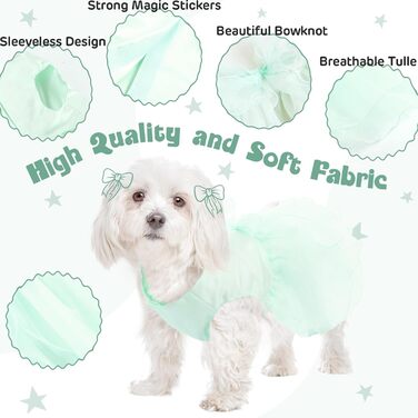 Сукня для собак на весілля: розкішний плаття для цуценят, літнє вбрання принцеси, сукня з бантиком для маленьких дівчаток (XL, Зелений)