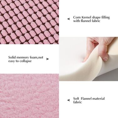 Ортопедичний лежак для собак BVAGSS, м'який килимок для собак, теплий лежак для собак маленьких, середніх та великих порід XH079 (60x45x4 см, рожевий)