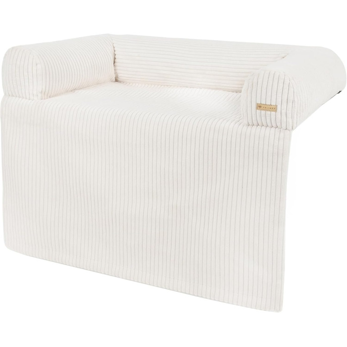 Ліжко для собак Velinda, м'яке диван-лежак, захист дивану, кремовий колір, Cord