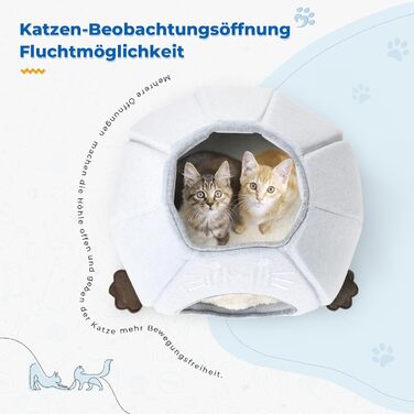 Кігтеточка-будиночок для котів, блакитна, розмір M, 40x40x35 см. Зручне ліжко з Sherpa подушкою, ідеально для дому.