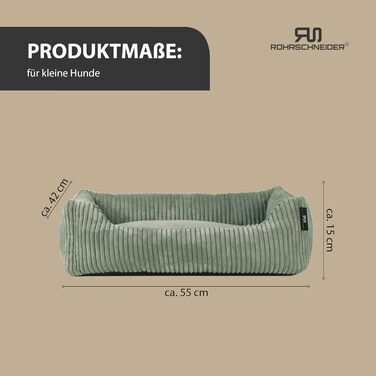 Крісло-лежанка для собак Rohrschneider | Миється | для маленьких та середніх собак | з подушкою Cord | 2 розміри (55x42 см/70x50 см) | з пакетиками для прогулянок (Сальвія 55 см, широка Cordstoff)