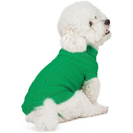 Теплий зимовий пуловер для собак - пухнастий трикотажний одяг для маленьких та великих собак, еластичний, для такс, французьких бульдогів, XS-XXL, для святкування Різдва та повсякденного використання (зелений 2XL) 2XL Зелений