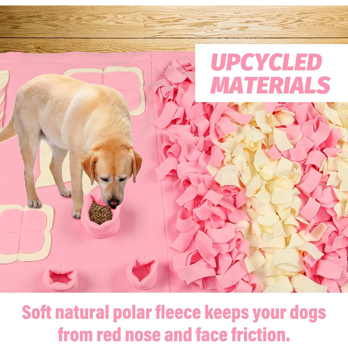 Килимок для носа собак великих та малих (100,1 x 100,1 см) – розвиваюча іграшка, легко заповнювати, машинне прання, навчання, активність/іграшка для домашніх тварин, ідеально для зняття стресу, рожевий