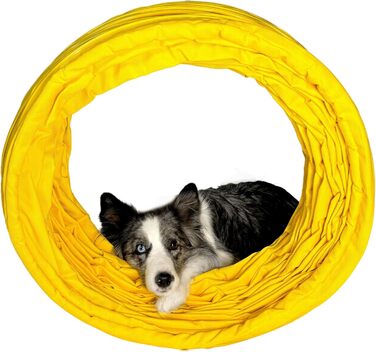 Туннель для аджиліті Callieway® для собак, діаметр 60 см, повний захват 360°, жовтий (6 м)