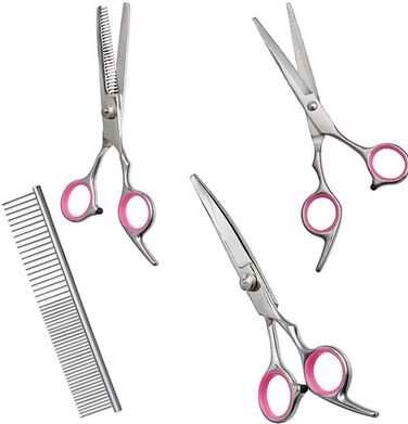 Набір для грумінгу собак та котів: ножиці, тример, щітка, кусачки для нігтів. Нержавіюча сталь, 7 дюймів