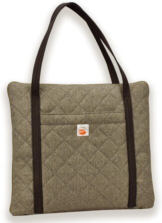 Sleepy Fox® Преміум-дорожнє ліжко для собак - портативний, складаний килимок для годування собак у ресторані з зручними плечовими ременями - красивий та практичний (Новинка! Зшитий стежкою, бежевий, K/M) K/M Новинка! Зшитий стежкою, бежевий