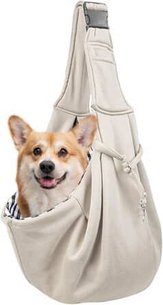 Шлейка для цуценят Sghtil, дихаюча, з регульованими ременями, для прогулянок та походів, бежева